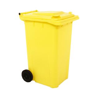 Yellow Wheelie Bin - 240 Litre - UV stabilised polyethylene, EN-840, RAL and DIN30760