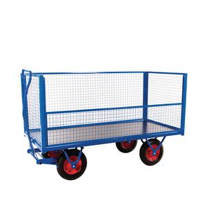 Heavy Duty Braked Turntable  Truck With Mesh Sides