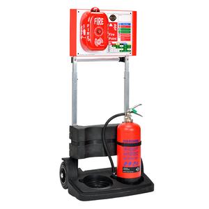 SafetyHub Mobile Fire Post with Extinguisher Stand