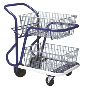 Long wheelbase trolley with 2 baskets