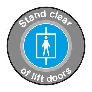 Stand Clear of Lift Doors Graphic Floor Marker